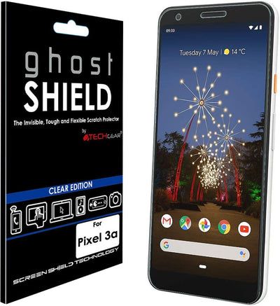 TECHGEAR Screen Protector fits Google Pixel 3a [ghostSHIELD Edition] Reinforced TPU film Screen Protector [FULL Screen Coverage] Curved Screen Area