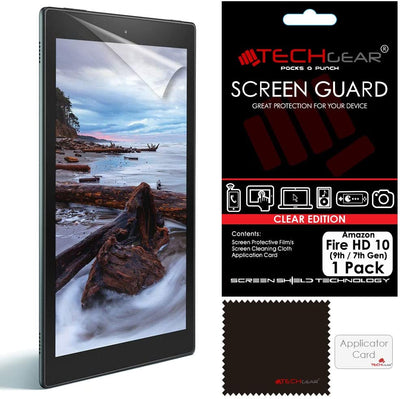 TECHGEAR Screen Protector for Previous Amazon Fire HD 10 2019 (9th / 7th Generation, 2019 / 2017) - Clear Lcd Screen Protectors