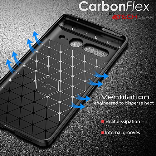 [CarbonFlex Case] Premium Shockproof Soft Slim Cover with Carbon Fibre Effect For Google Pixel 7 Pro