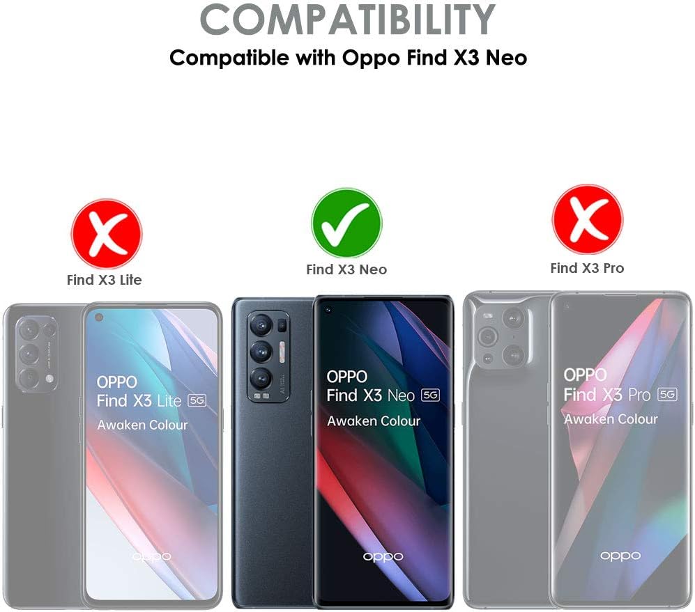 [Wallet Case] Protective Cover with Cash & Card Holder, Stand and Wrist Strap For Oppo Find X3 Neo 5G