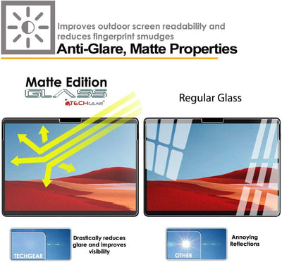 TECHGEAR Anti-Glare Screen Protector Compatible with Microsoft Surface Pro X - MATTE GLASS Edition Genuine Tempered Glass Screen Protector