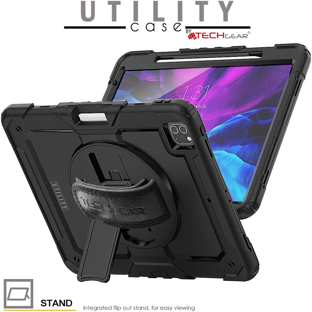 [UTILITY Case] Full Body Shockproof Case with Stand, Hand & Shoulder Strap for iPad Pro 12.9"(6th 5th 3rd 2nd Generation)