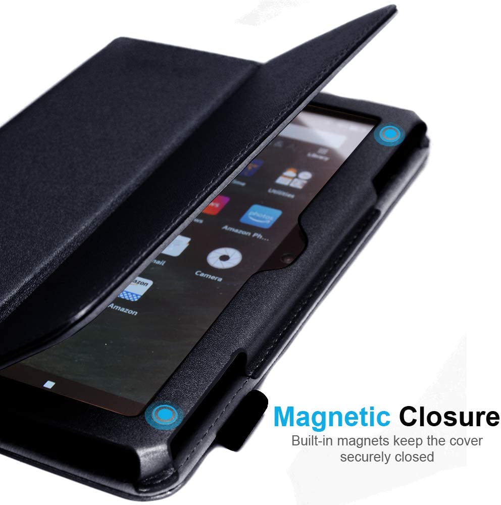 [Folio Case] Smart Cover Stand with Auto Sleep/Wake & Hand Strap For Amazon Fire HD 8" / HD 8" Plus (2024, 2022 & 2020 / 14th, 12th & 10th Generation)