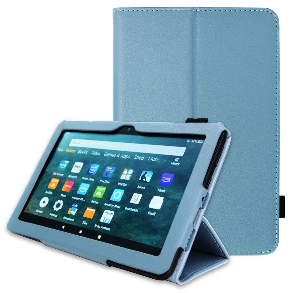 [Folio Case] Smart Cover Stand with Auto Sleep/Wake & Hand Strap For Amazon Fire HD 8" / HD 8" Plus (2024, 2022 & 2020 / 14th, 12th & 10th Generation)