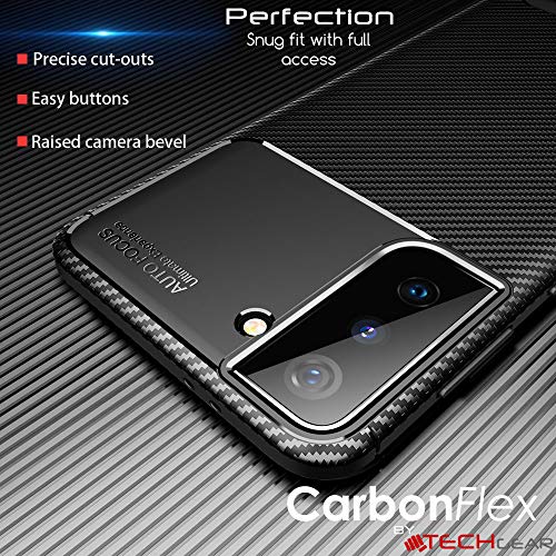 [CarbonFlex Case] Premium Shockproof Soft Slim Cover with Carbon Fibre Effect For Samsung  Galaxy S21 Plus
