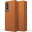 Samsung Galaxy Z Fold 4 Leather Wallet Case, Detachable Magnetic 2in1 Case with Screen Frame, Card Wallet & Stand
