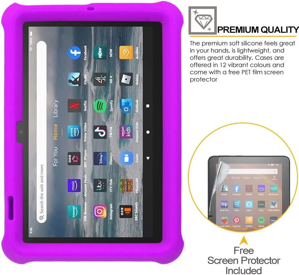 [Bumper Case] Shockproof Soft Easy Grip Case for Amazon Fire 7" (2022 / 12th Generation)
