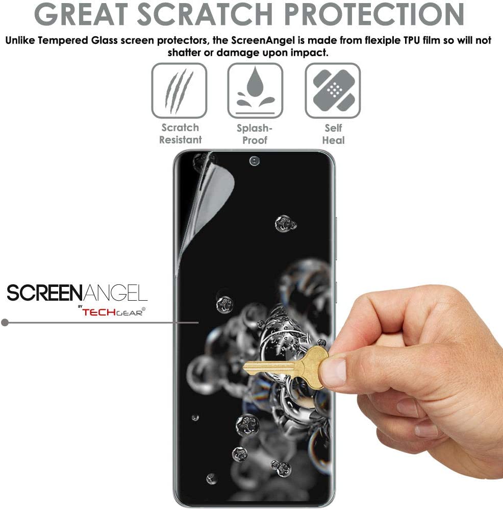 TECHGEAR Screen Protector fits Samsung Galaxy S20 [Screen Angel Edition][Case Friendly] [Bubble Free] [FULL Screen Coverage] TPU Film