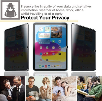 Apple iPad 11th & 10th Generation, iPad 2025 / 2022 Anti Spy, Privacy Tempered Glass Screen Protectors
