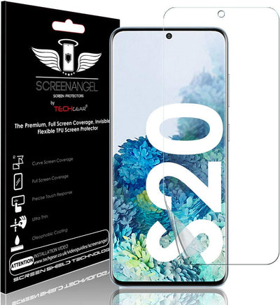 TECHGEAR Screen Protector fits Samsung Galaxy S20 [Screen Angel Edition][Case Friendly] [Bubble Free] [FULL Screen Coverage] TPU Film