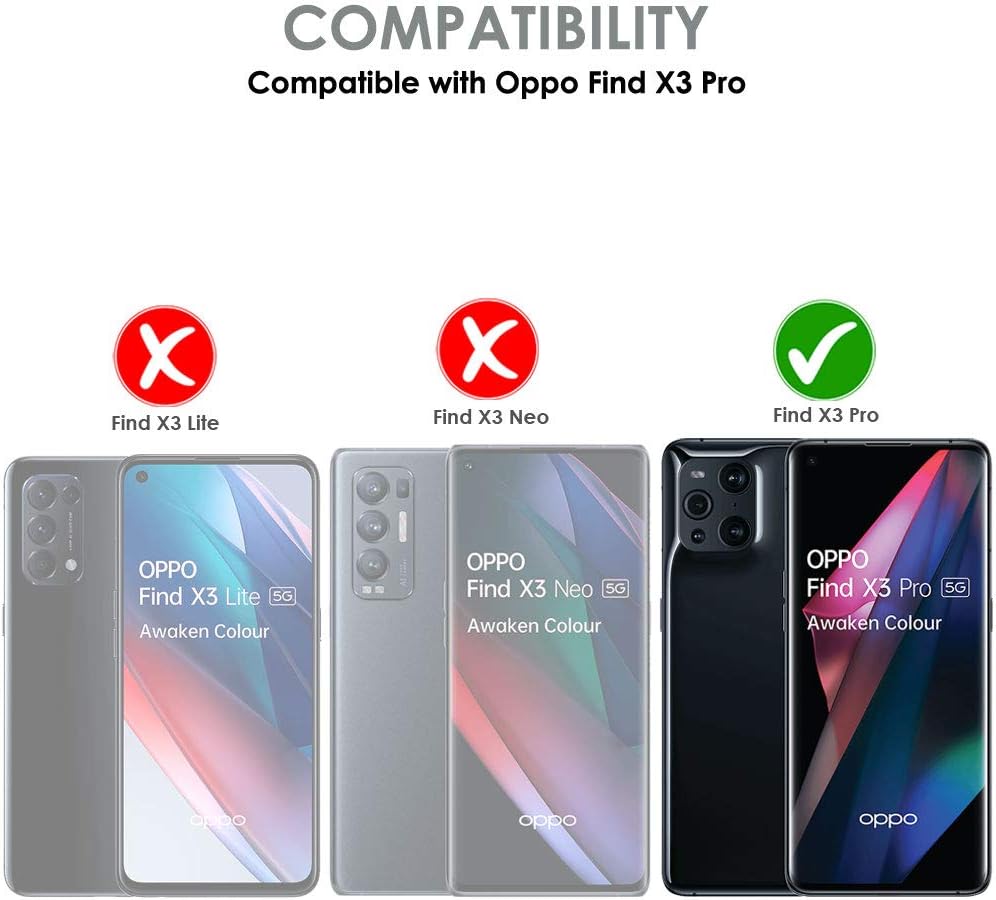 [Wallet Case] Protective Cover with Cash & Card Holder, Stand and Wrist Strap For Oppo Find X3 Pro 5G