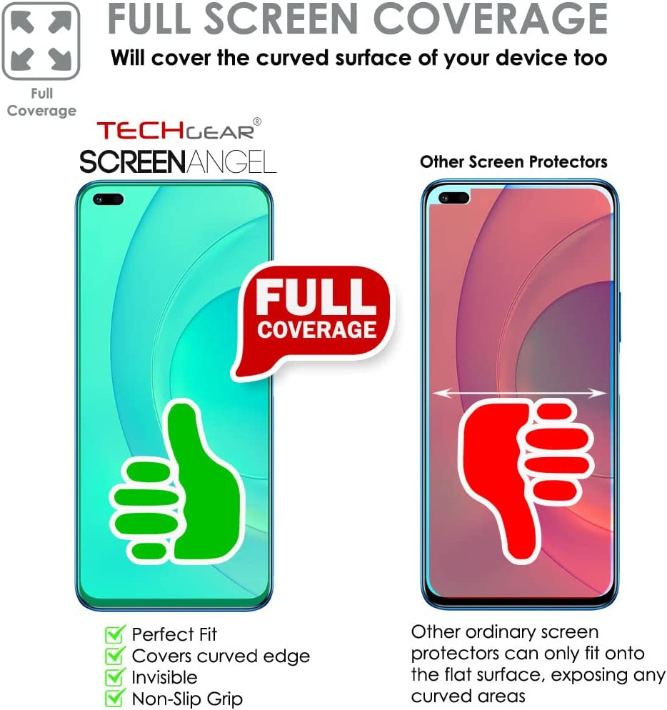 TECHGEAR [2 Pack] Screen Protector fits Honor 50 Lite [Screen Angel Edition] [Bubble Free] [FULL Screen Coverage] HD Clear Flexible TPU Film