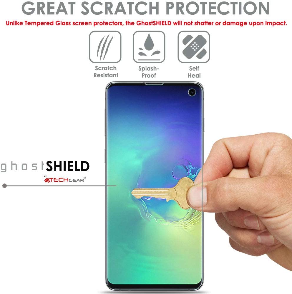 TECHGEAR Screen Protector fits Samsung Galaxy S10e [ghostSHIELD Edition] Genuine Reinforced TPU film Screen Protector s [FULL Screen Coverage]