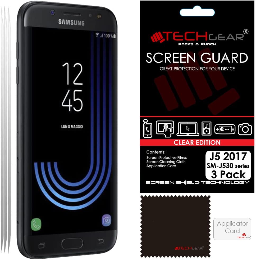 [3 Pack] TECHGEAR Screen Protectors for Galaxy J5 2017 (SM-J530 Series) - Ultra Clear Lcd Screen Protector s [Not for Older Galaxy J5 Models]