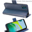 [Wallet Case] Protective Cover with Cash & Card Holder, Stand and Wrist Strap For Motorola Moto E13