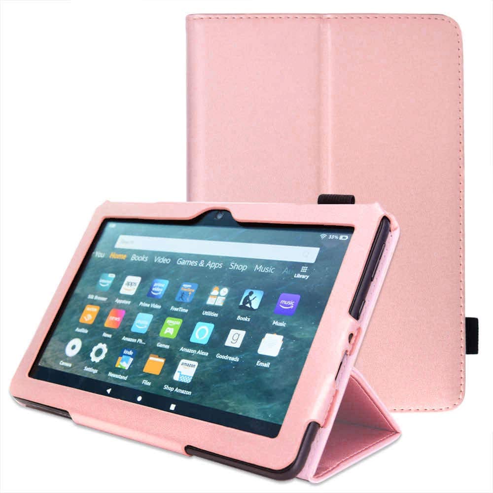 [Folio Case] Smart Cover Stand with Auto Sleep/Wake & Hand Strap For Amazon Fire HD 8" / HD 8" Plus (2024, 2022 & 2020 / 14th, 12th & 10th Generation)