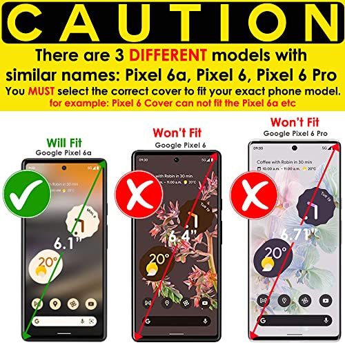 [Fusion Armour Case] Premium Hybrid Tough Heavy Duty, Clear Back, Bumper Case for Google Pixel 6a