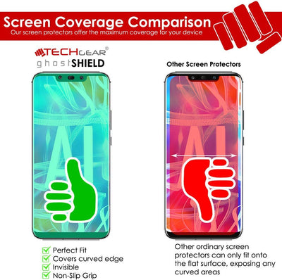 TECHGEAR Screen Protectors fit Huawei Mate 20 Lite [ghostSHIELD Edition] Reinforced Flexible TPU Screen Protector with Full Screen Coverage