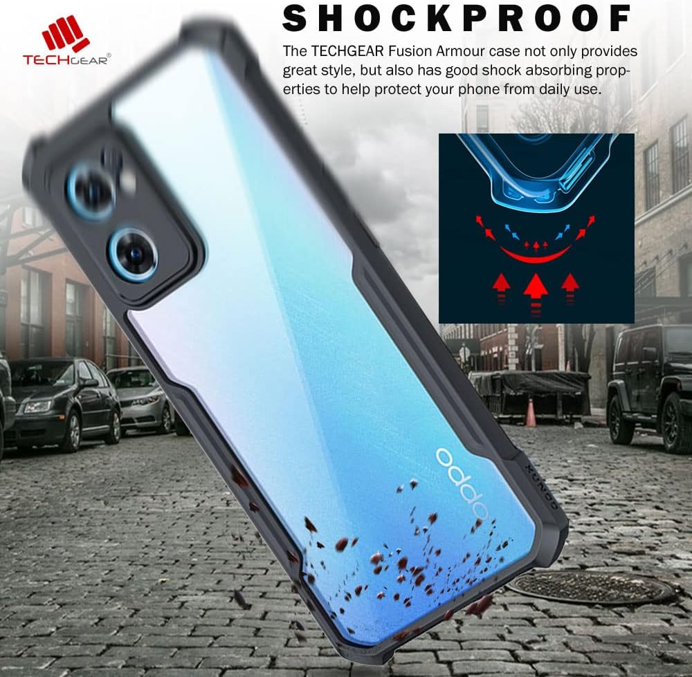 [Fusion Armour Case] Premium Hybrid Tough Heavy Duty, Clear Back, Bumper Case for Oppo Find X5 Lite 5G