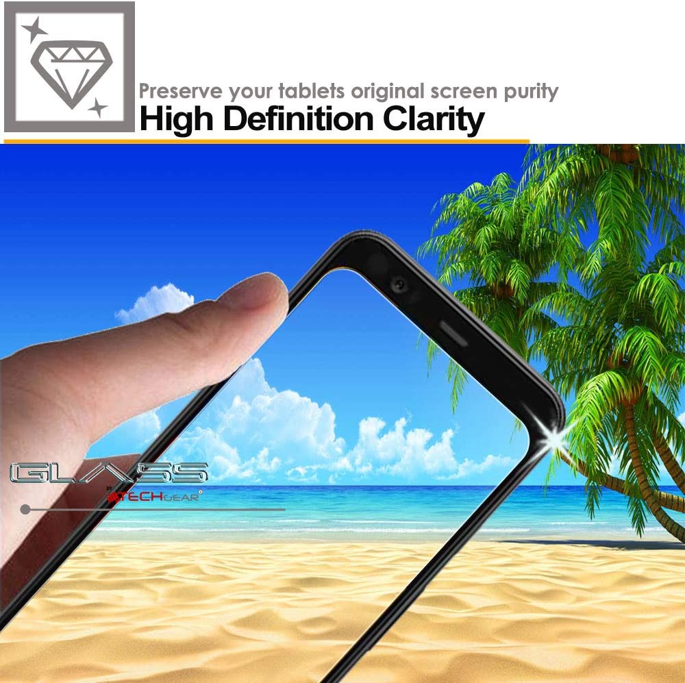 [2 Pack] TECHGEAR Pixel 4 XL Tempered Glass Screen Protector, GLASS Edition [9H Hardness] [No-Bubble] Compatible with Google Pixel 4 XL