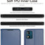 [Wallet Case] Protective Cover with Cash & Card Holder, Stand and Wrist Strap For Motorola Moto E13