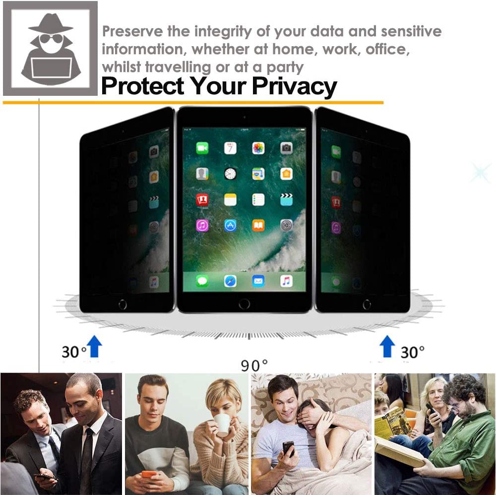 iPad Mini 5 / Mini 4 Anti Spy, Privacy Tempered Glass Screen Protectors