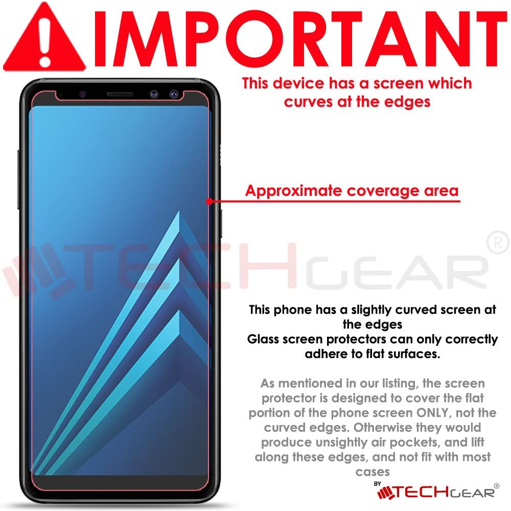 [2 Pack] TECHGEAR GLASS Edition for Galaxy A8 2018 (SM-A530 Series) - Genuine Tempered Glass Screen Protectors