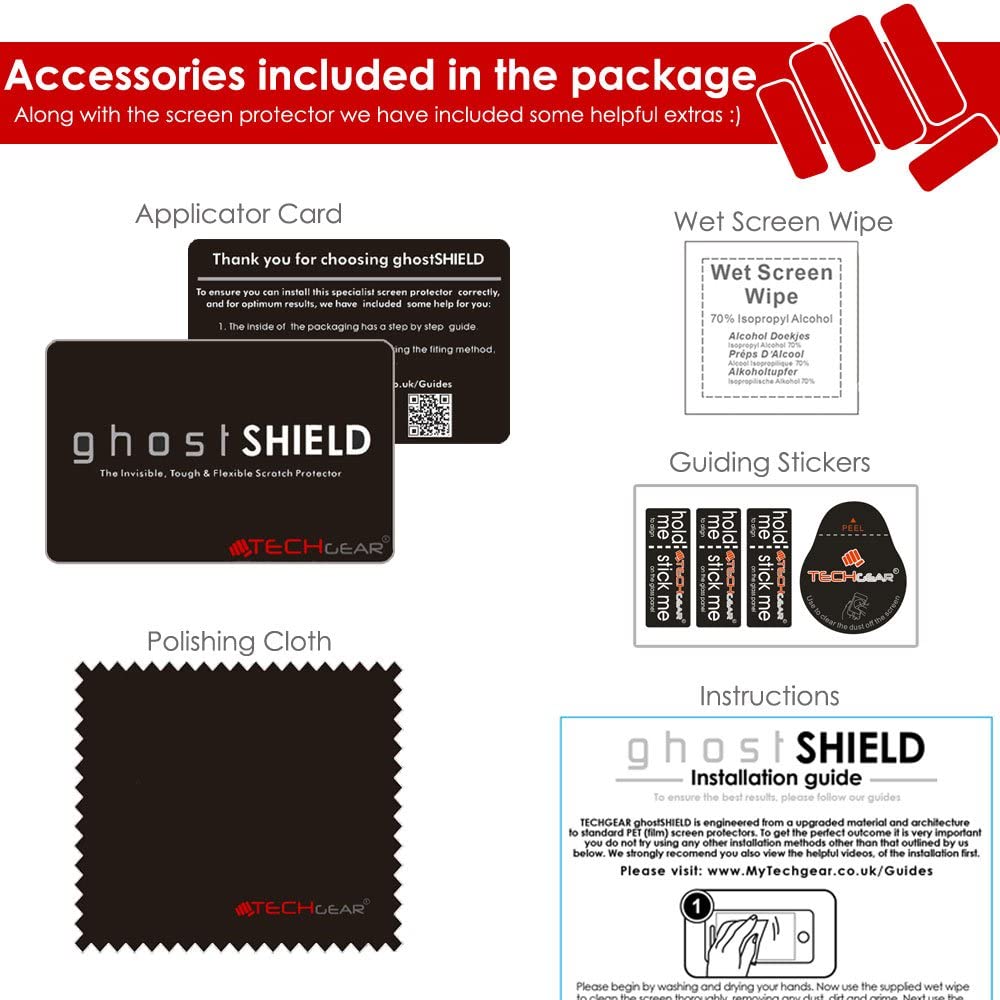 TECHGEAR Screen Protector to fit Samsung Galaxy S9 [ghostSHIELD Edition] TPU Screen Protector with Full Screen Coverage inc Curved Screen