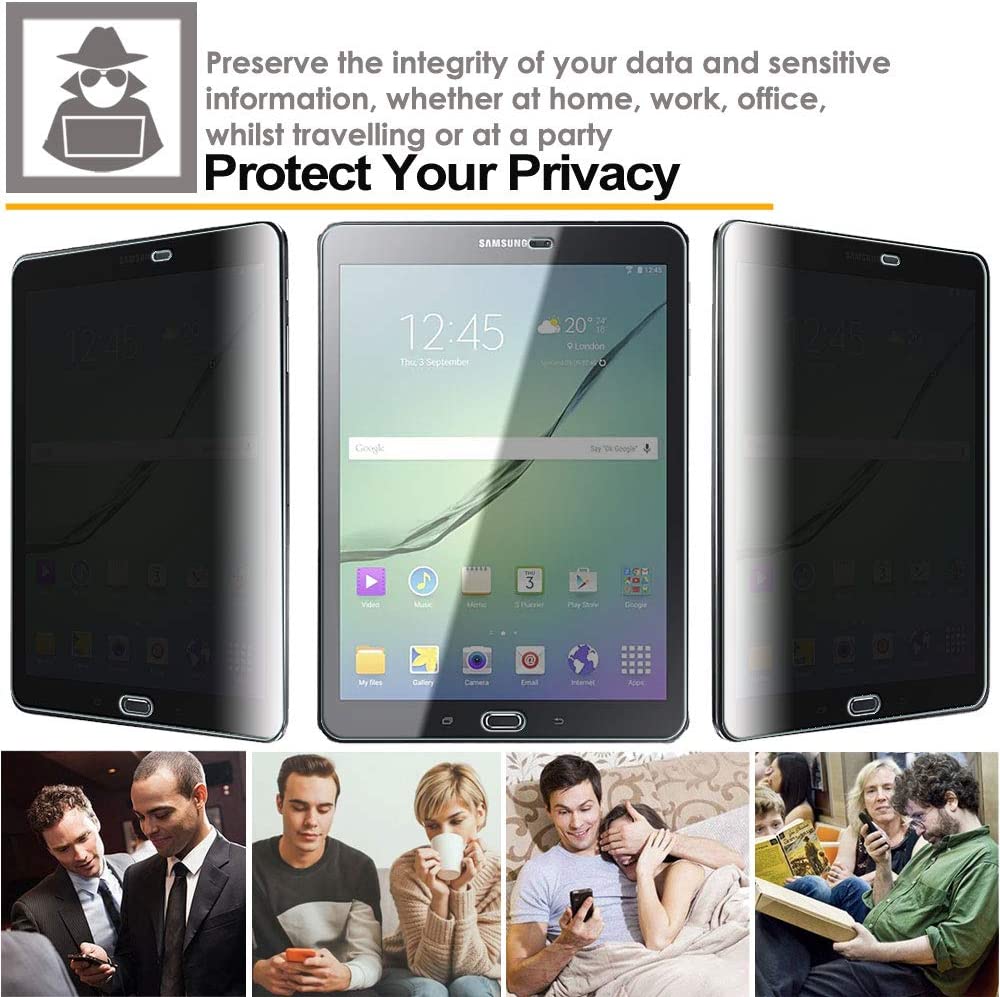 TECHGEAR Anti Spy Screen Protector Compatible for Samsung Galaxy Tab S3 9.7" (SM-T820 Series) - PRIVACY GLASS Edition Screen Protector