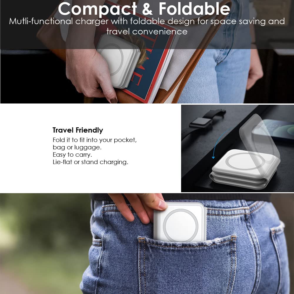 3 in 1 Wireless Charger Pad Station, Fast Magnetic Charger Stand