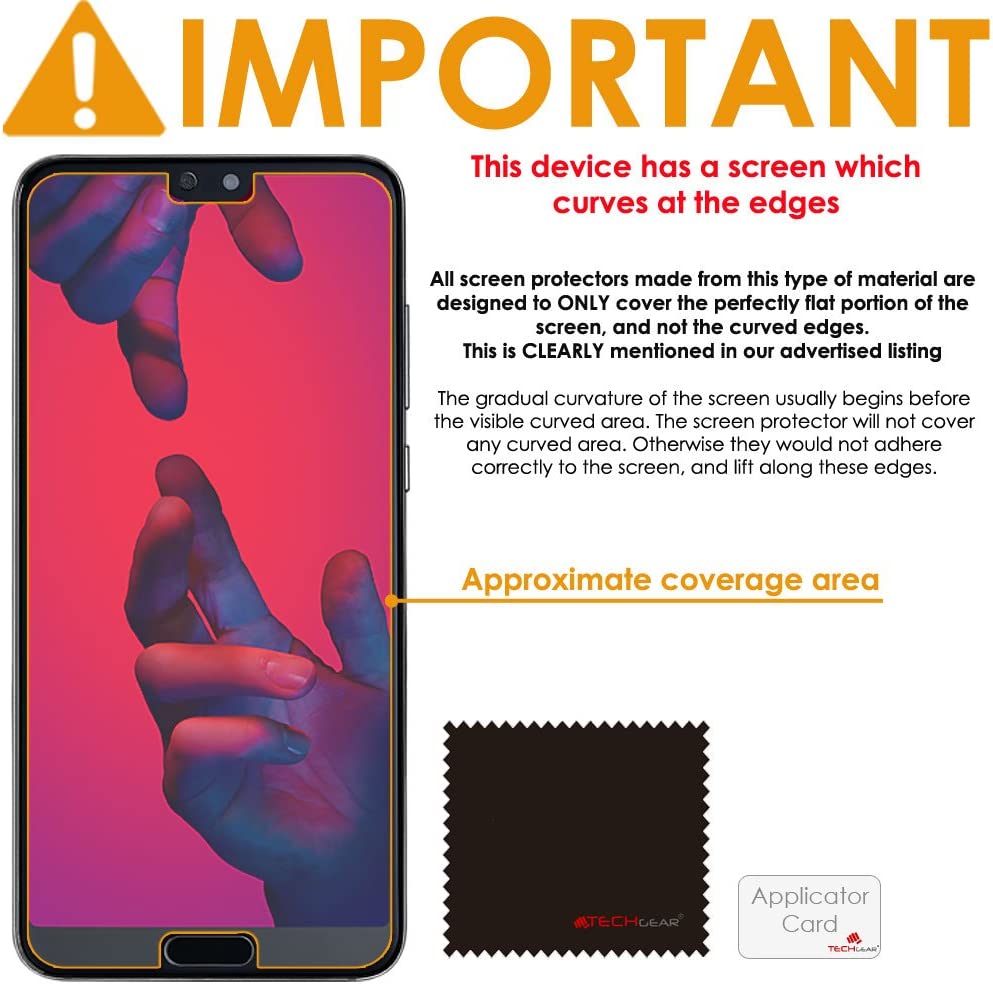 [3 Pack] TECHGEAR Screen Protectors for Huawei P20 - Clear Lcd Screen Protector Compatible with Huawei P20