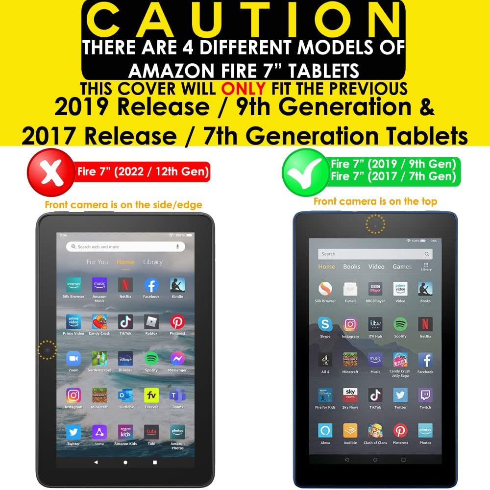 Amazon Fire 7" Tablet (2019 Release / 9th Generation) Anti-Glare, MATTE Tempered Glass Screen Protector