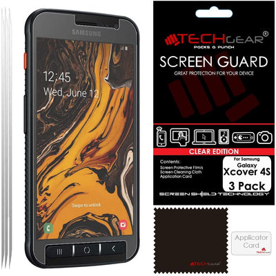 [5 Pack] TECHGEAR Screen Protectors for Galaxy Xcover 4S, CLEAR LCD Film Screen Protectors Cover Guards Compatible with Samsung Galaxy Xcover 4s