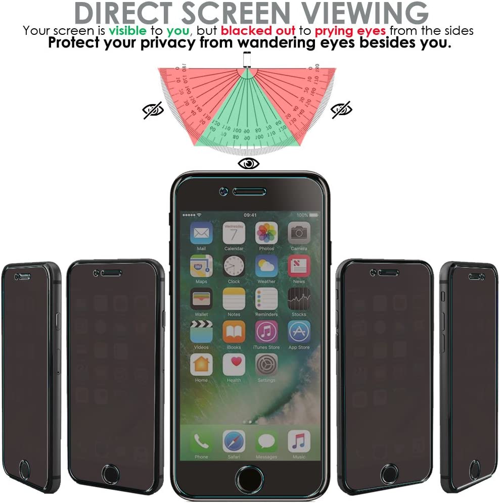 iPhone 8 Plus / 7 Plus Anti Spy, Privacy Tempered Glass Screen Protectors