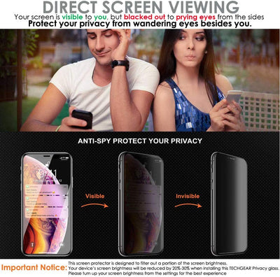 iPhone 8 Plus / 7 Plus Anti Spy, Privacy Full Coverage 3D Tempered Glass Screen Protectors