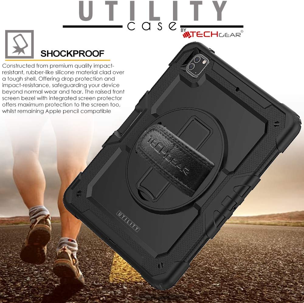 [UTILITY Case] Full Body Shockproof Case with Stand, Hand & Shoulder Strap for iPad Pro 12.9"(6th 5th 3rd 2nd Generation)