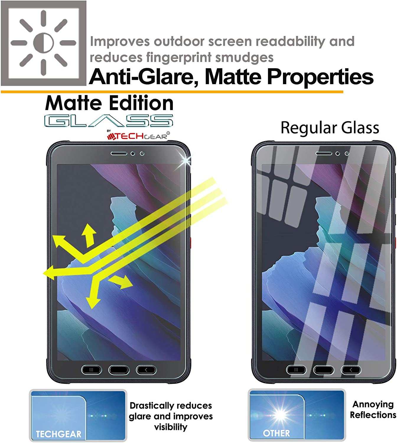 Samsung Galaxy Tab Active 3 SM-T570 / T575 / T577 Anti Glare, MATTE Tempered Glass Screen Protector
