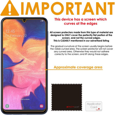 [3 Pack] TECHGEAR Screen Protectors Compatible with Samsung Galaxy A10, CLEAR LCD Screen Protectors Cover Guards