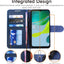 [Wallet Case] Protective Cover with Cash & Card Holder, Stand and Wrist Strap For Motorola Moto E13