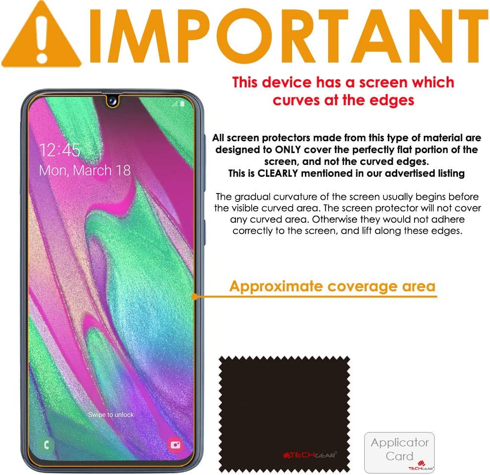 [3 Pack] TECHGEAR Screen Protectors Compatible with Samsung Galaxy A41, CLEAR LCD Screen Protectors Cover Guards