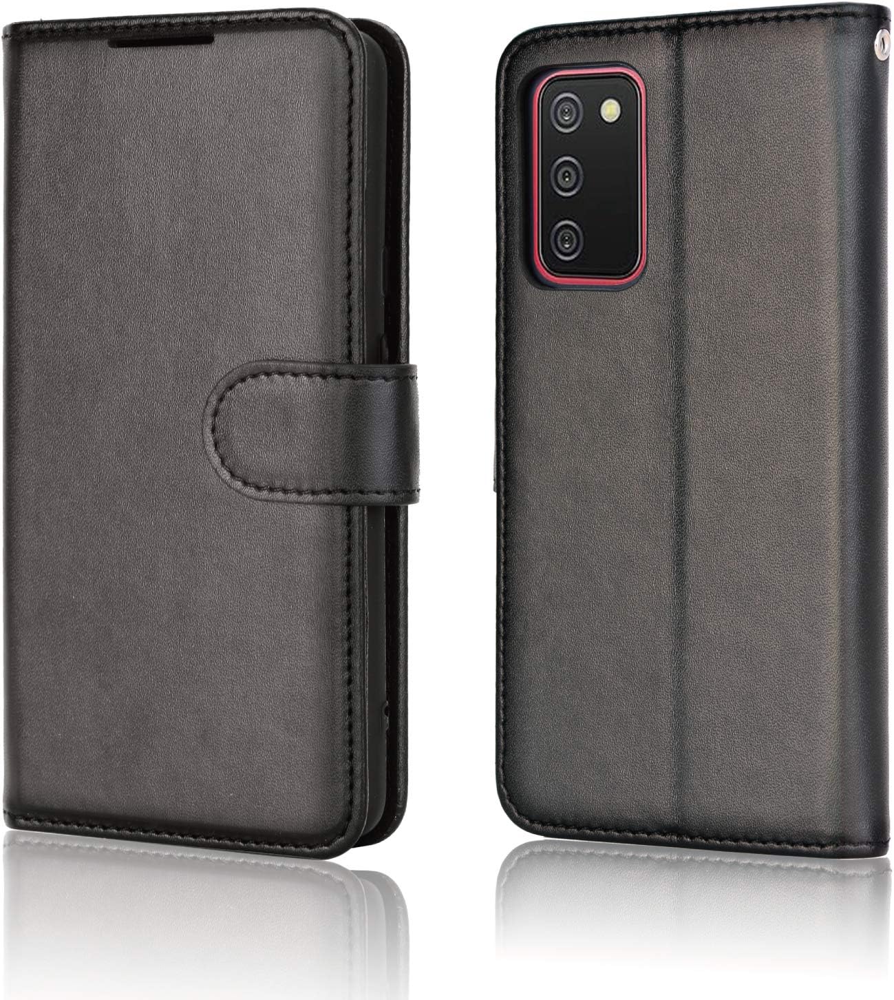 [Wallet Case] Protective Cover with Cash & Card Holder, Stand and Wrist Strap For Samsung Galaxy A02s