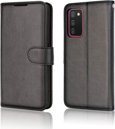 [Wallet Case] Protective Cover with Cash & Card Holder, Stand and Wrist Strap For Samsung Galaxy A02s