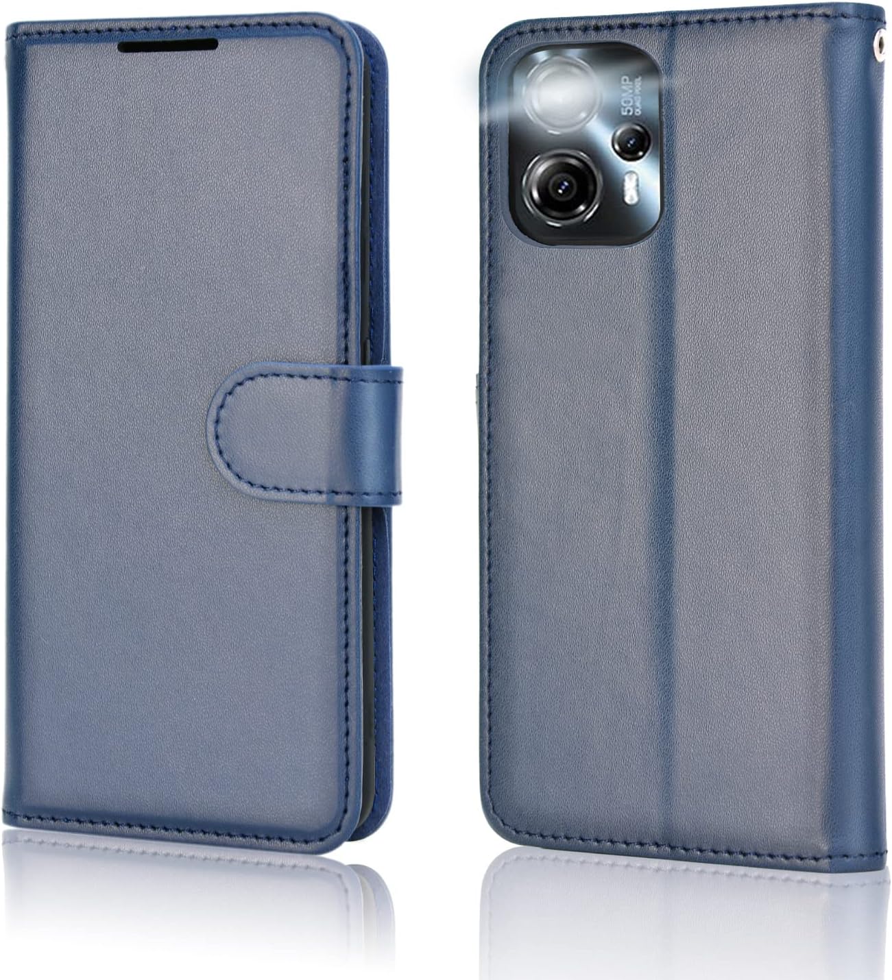 [Wallet Case] Protective Cover with Cash & Card Holder, Stand and Wrist Strap For Motorola Moto G13 / Moto G23