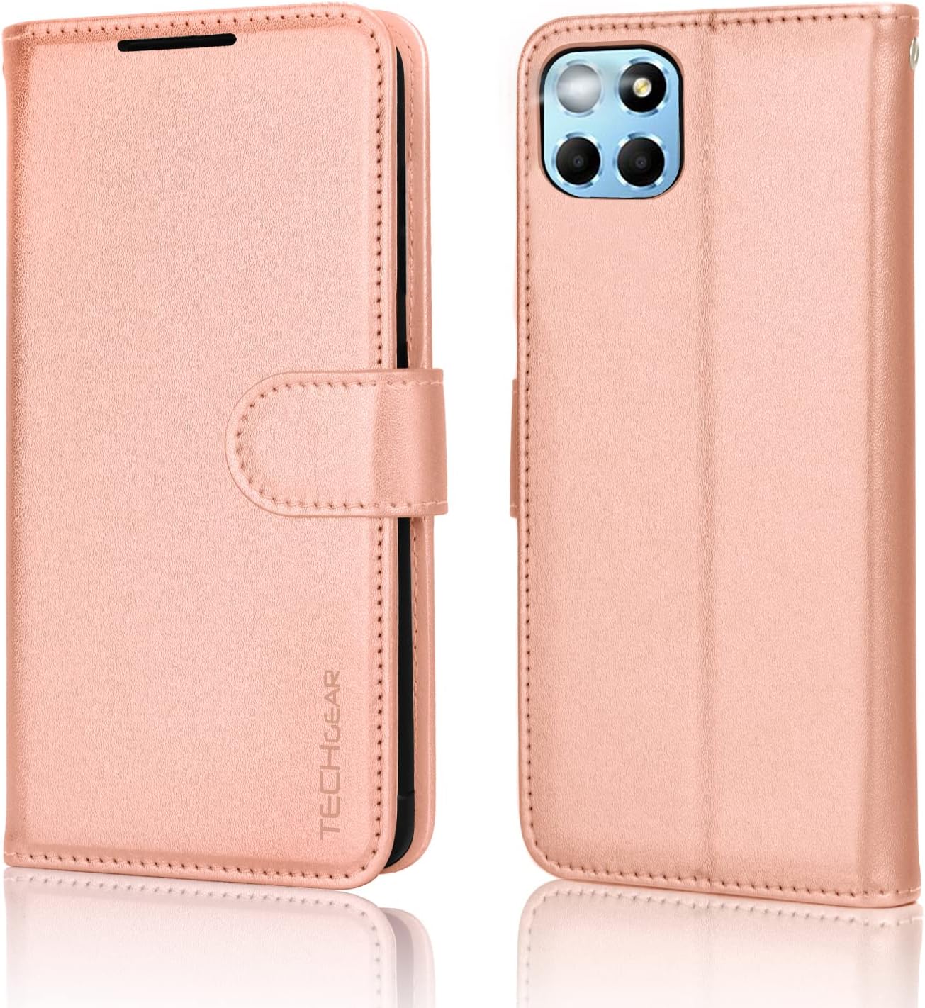 [Wallet Case] Protective Cover with Cash & Card Holder, Stand and Wrist Strap For Honor X6 4G / Honor X8 5G