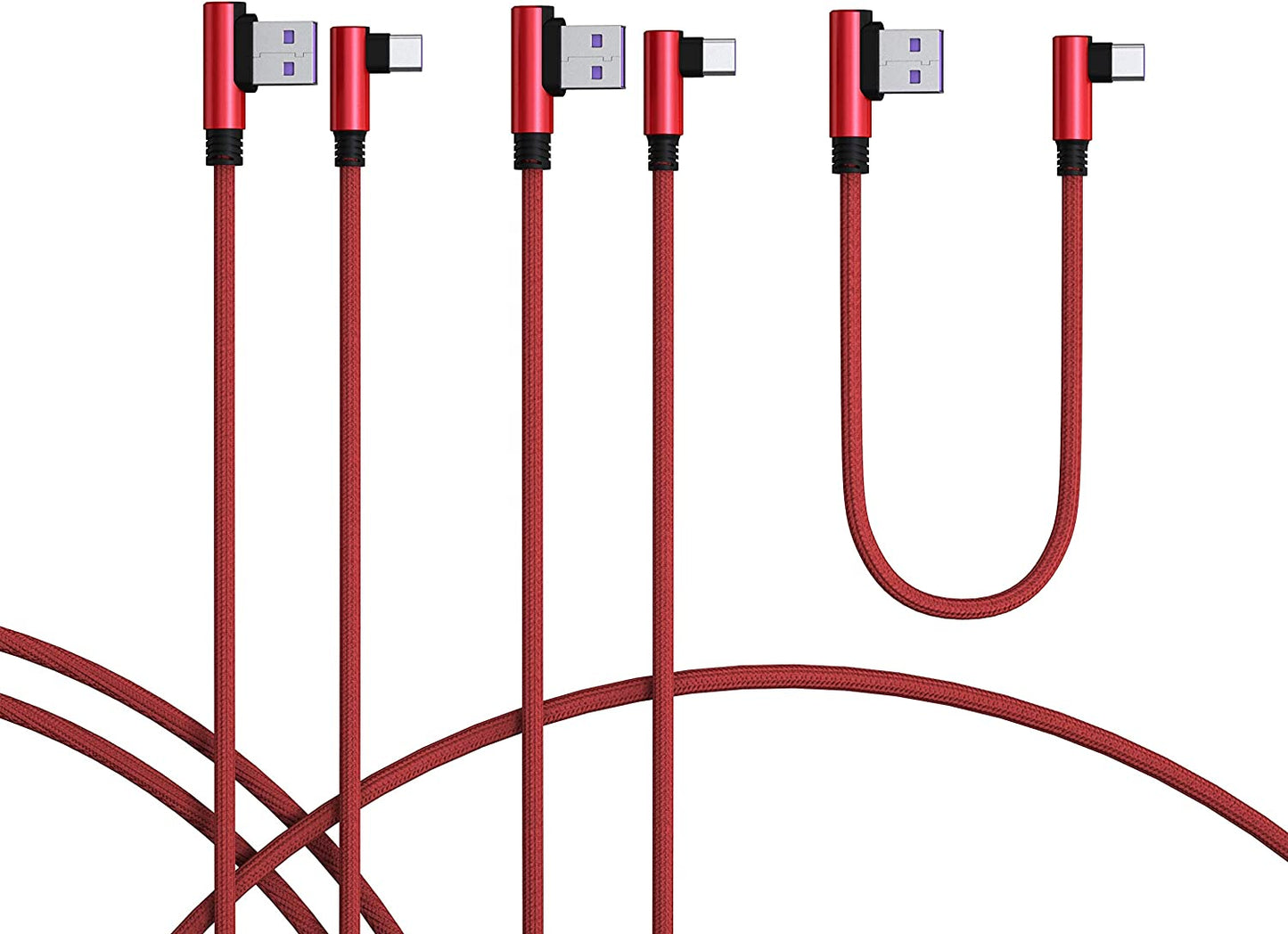90 Degree Right Angle USB Type C Sync & Fast Charge Cable