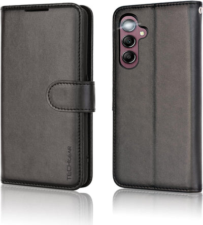 [Wallet Case] Protective Cover with Cash & Card Holder, Stand and Wrist Strap For Samsung A14 5G