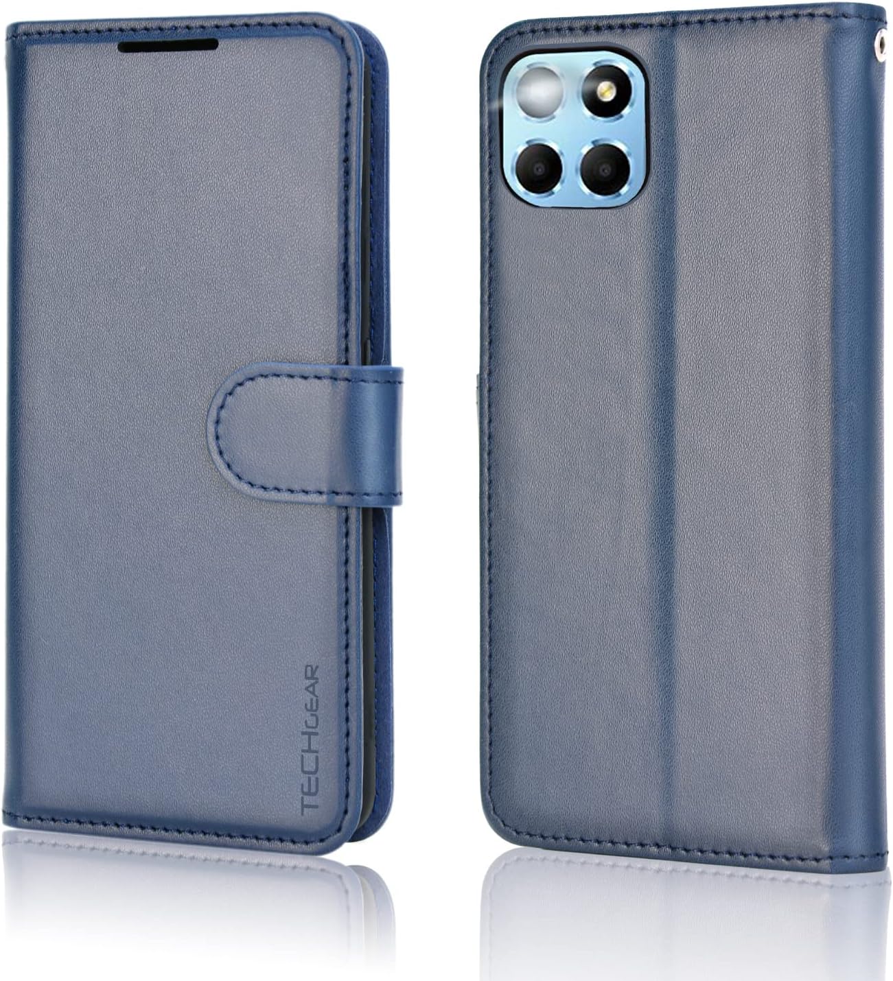 [Wallet Case] Protective Cover with Cash & Card Holder, Stand and Wrist Strap For Honor X6 4G / Honor X8 5G