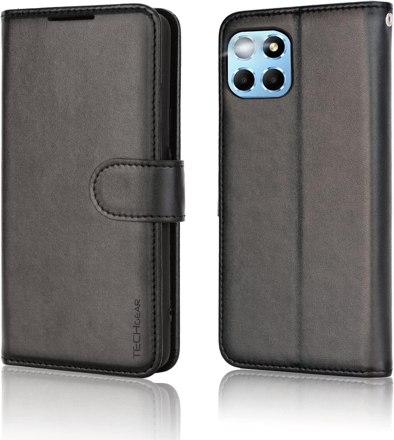 [Wallet Case] Protective Cover with Cash & Card Holder, Stand and Wrist Strap For Honor X6 4G / Honor X8 5G
